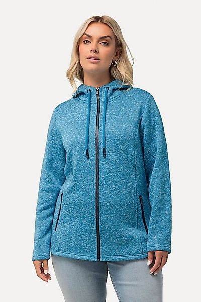 Ulla Popken Sweatjacke Strickfleece-Jacke Kapuze Reißverschlusstaschen günstig online kaufen