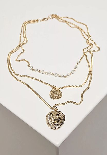 URBAN CLASSICS Edelstahlkette "Accessoires Lion Layering Necklace" günstig online kaufen