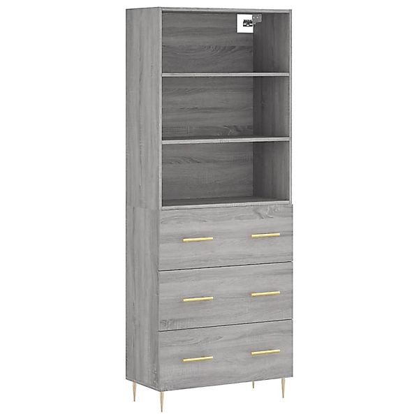 vidaXL Highboard Grau Sonoma 69,5x34x180 cm Holzwerkstoff 3189371 günstig online kaufen