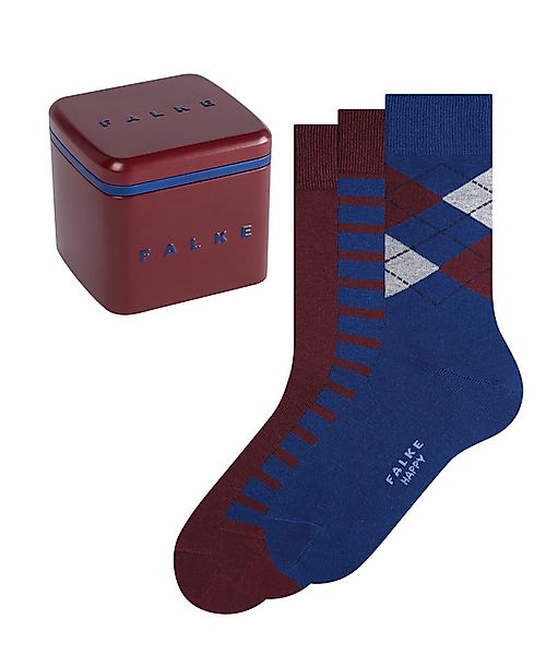 FALKE Happy Box 3-Pack Herren Socken, 43-46, Mehrfarbig, AnderesMuster, Bau günstig online kaufen