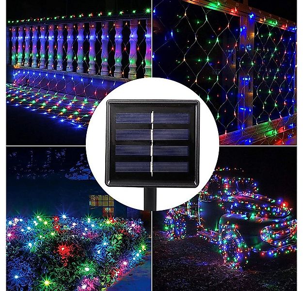 Rosnek LED-Lichternetz Solar Wasserdichte Mesh Lichterkette für Weihnachten günstig online kaufen