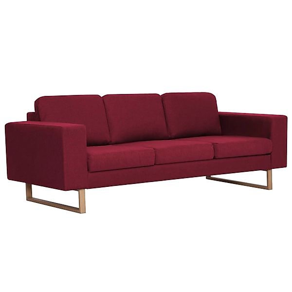 vidaXL 3-Sitzer-Sofa Stoff Weinrot günstig online kaufen