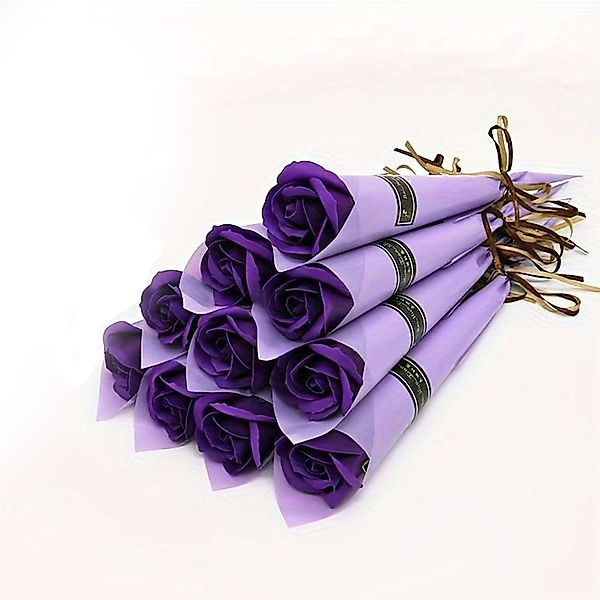 Kunstblumenstrauß 1x Rose in rot, lila oder rosa Seifenblume, Deggelbam, Si günstig online kaufen