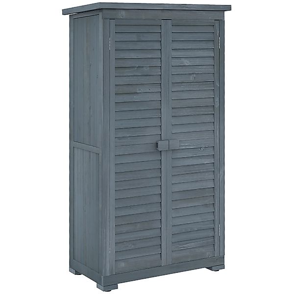 Outsunny Gartenschrank mit Lamellentüren 87 x 46,5 x 160 cm günstig online kaufen