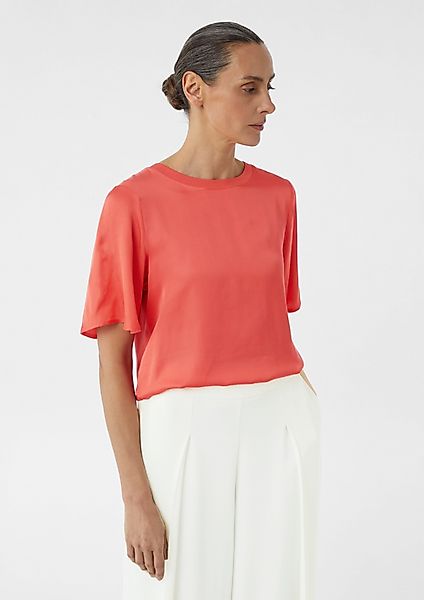 Comma Kurzarmshirt Fließendes Blusenshirt im Fabricmix günstig online kaufen