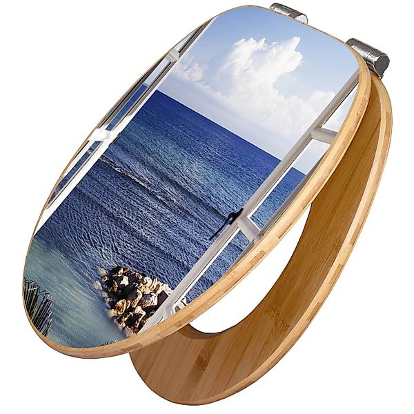 Banjado Design WC Sitz Bambus Holz Toilettendeckel Mit Absenkautomatik Klod günstig online kaufen