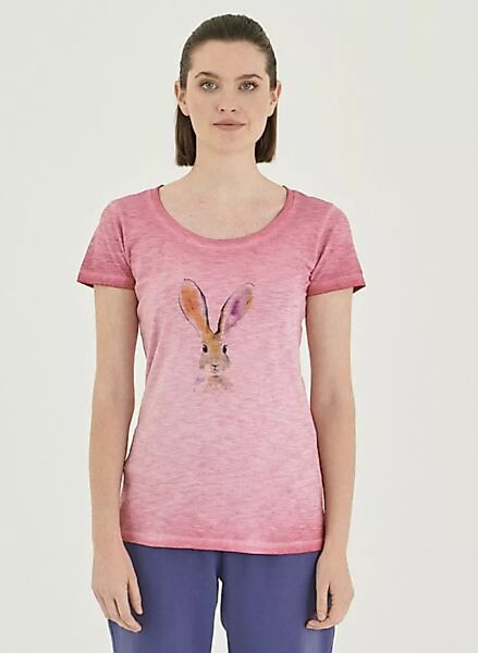 Garment Dyed T-shirt Aus Bio-baumwolle Mit Hase-print günstig online kaufen