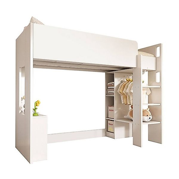 Fanttik Etagenbett Kinder-Hochbett – 90x200 cm, 3-in-1 mit Schrank & Regal, günstig online kaufen