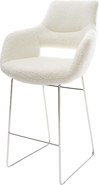 DELIFE Barhocker Yago-Flex, Kufengestell Edelstahl Bouclé günstig online kaufen