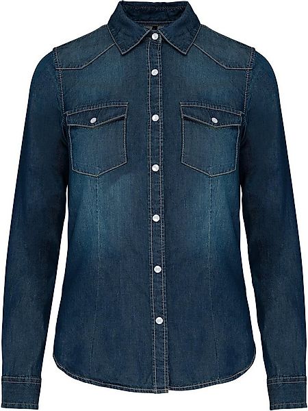 Kariban Outdoorhemd Damen denim-hemd langarm günstig online kaufen