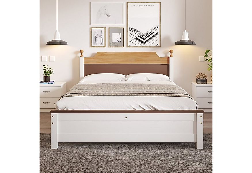 KLAM HOME Bettgestell Massivholzbett Holzbett aus Kiefer (Set, Familienbett günstig online kaufen