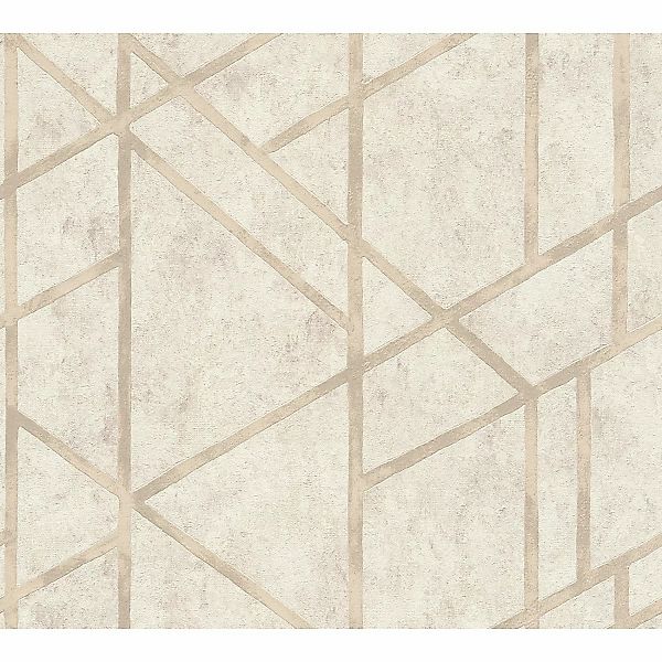 Bricoflor Art Déco Tapete Creme Gold Elegante Vliestapete Geometrisch für S günstig online kaufen