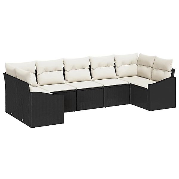 vidaXL Garten-Sofa-Set 7-Tlg Schwarz Poly Rattan 3346867 günstig online kaufen