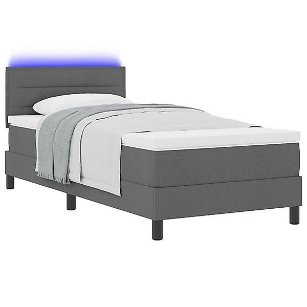 vidaXL Bett Bettgestell mit Matratze Dunkelgrau Stoff 90 x 190 cm (1-tlg) günstig online kaufen