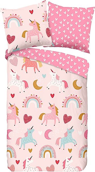 good morning Kinderbettwäsche Kinder-Wendebettwäsche "Unicorn", Biber, günstig online kaufen