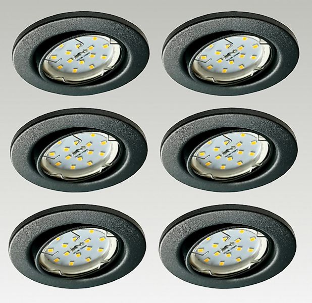 TRANGO LED Einbauleuchte, 6er Set 6729-061-5WAK IP23 LED Einbaustrahler Ant günstig online kaufen