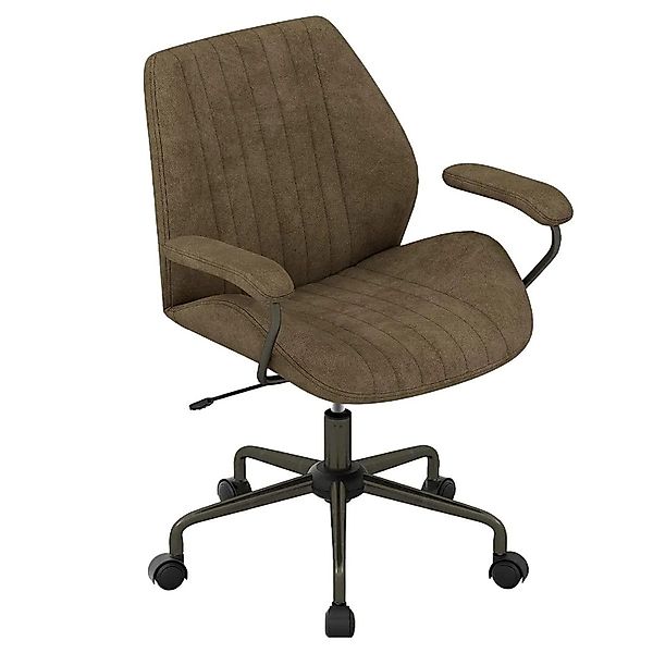 Costway Ergonomischer Drehstuhl mit Gepolsterten Armlehnen Olivgrün günstig online kaufen