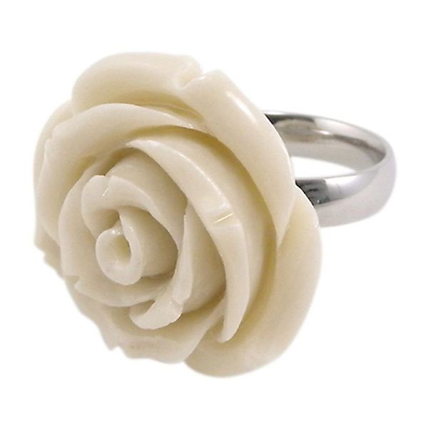 Vivance Fingerring "White Roses" Edelstahl Ring günstig online kaufen
