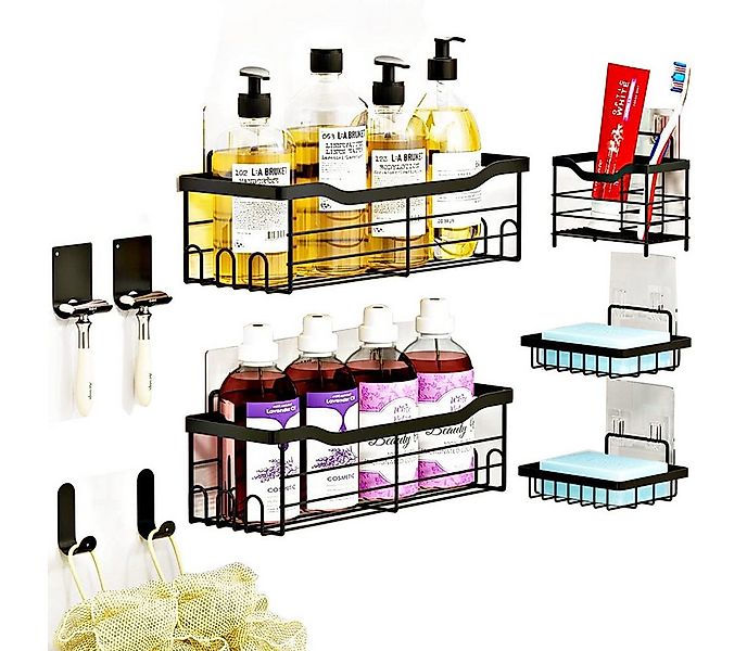 Refined Living Duschregal 9-teiliges Duschregal-Set Duschablagen ohne Bohre günstig online kaufen