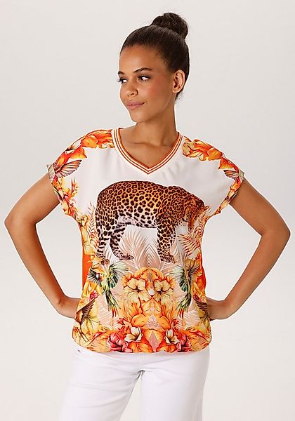 Aniston CASUAL Shirtbluse mit Leopard, tropischen Vögeln, Blüten und Blätte günstig online kaufen
