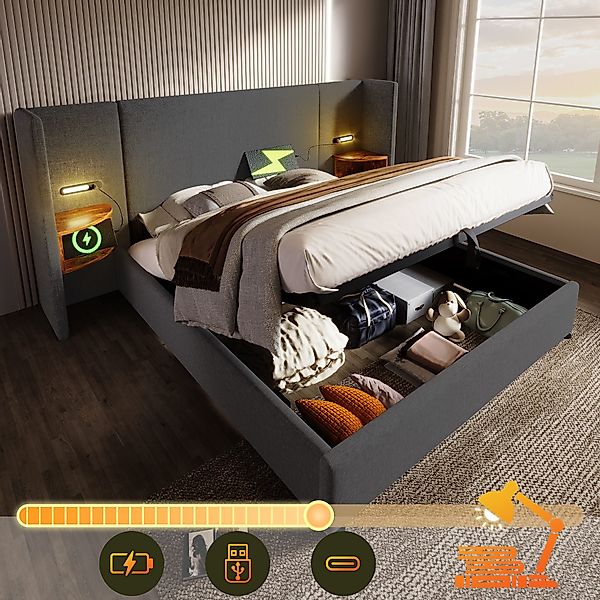 HAUSS SPOLE Polsterbett 160×200 mit Nachttisch, günstig online kaufen