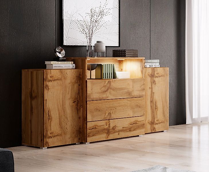 INOSIGN Sideboard "URBAN III", Moderne Kommode mit 3 Schubladen und 4 Fäche günstig online kaufen