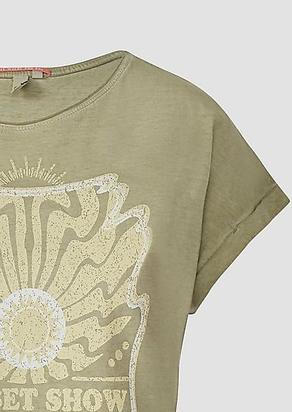 QS Kurzarmshirt Gewaschenes T-Shirt mit Frontprint günstig online kaufen