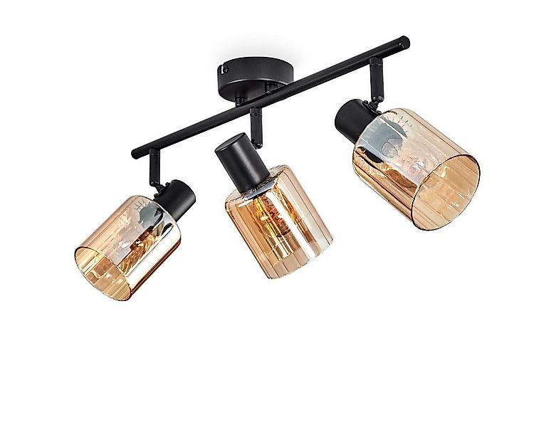 hofstein Deckenleuchte Deckenlampe aus Metall/Glas in Schwarz, ohne Leuchtm günstig online kaufen