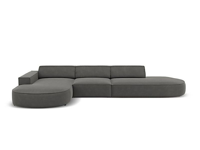 Micadoni Ecksofa Jodie, 4-Sitzer offen runde Recamiere günstig online kaufen