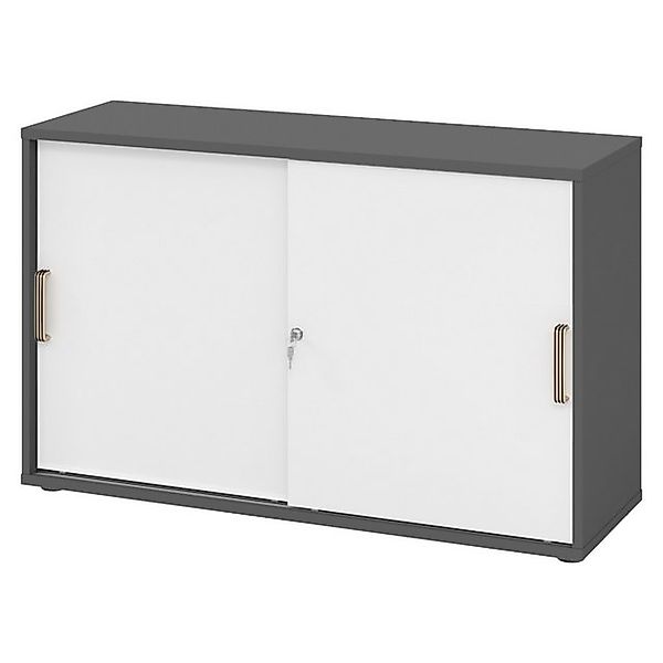 bümö Aktenschrank office Schiebetürenschrank Dekor: Graphit/Weiß - Griffe: günstig online kaufen