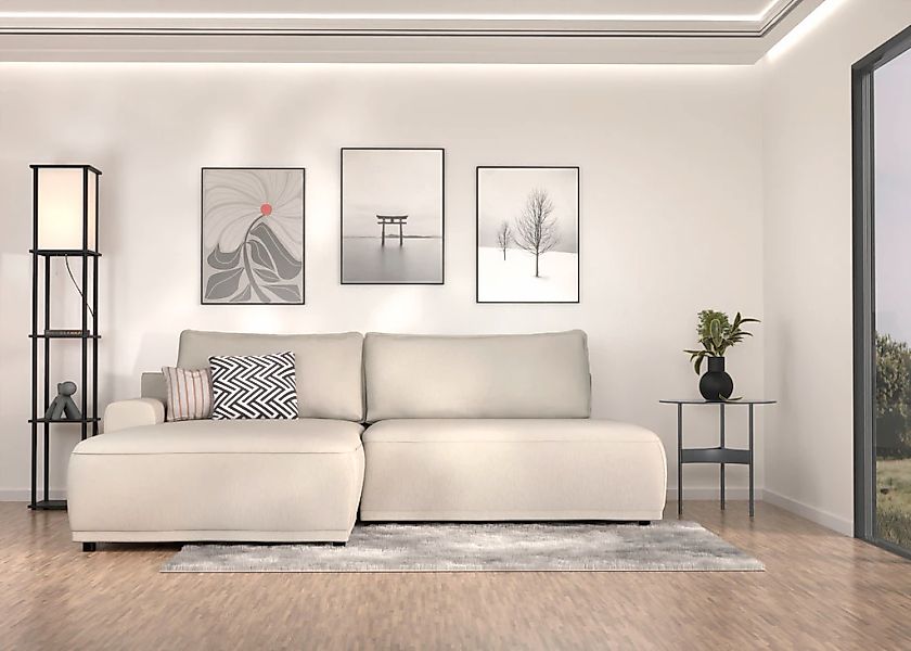 TRENDMANUFAKTUR Ecksofa "Fordon II, Schlafsofa mit Bettkasten, Couch in L-F günstig online kaufen