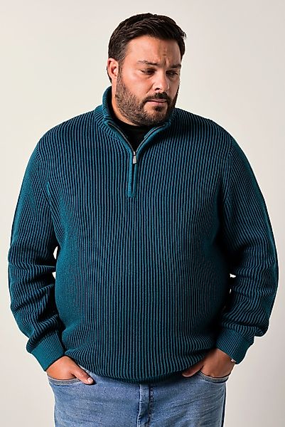 Men Plus Rundhalspullover Men+ Troyer Baumwolle günstig online kaufen