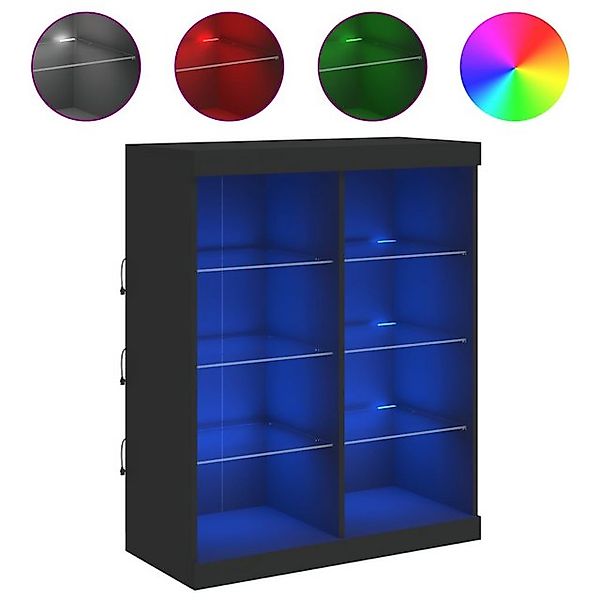 vidaXL Bücherregal Regal Bücherregal mit LED Leuchten Schwarz 81x37x100 cm günstig online kaufen