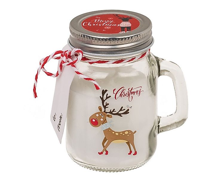 Out of the Blue Windlicht Weihnachtskerze im Glas, Rentier, Windlicht Kerze günstig online kaufen