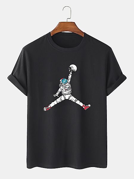 Herren Astronaut Grafik Kurzarm Basic T-Shirts T-Shirts günstig online kaufen