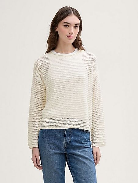 TOM TAILOR Denim Strickpullover Pullover mit Lochmuster günstig online kaufen