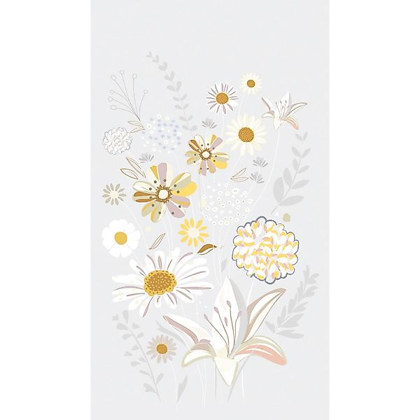 Livingwalls Fototapete Blumen Grau Gelb Beige und Weiß 159 x 280 cm AS-3921 günstig online kaufen
