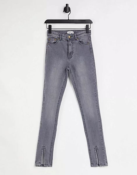 Femme Luxe – Jeans mit Beinschlitz vorne in verwaschenem Grau günstig online kaufen