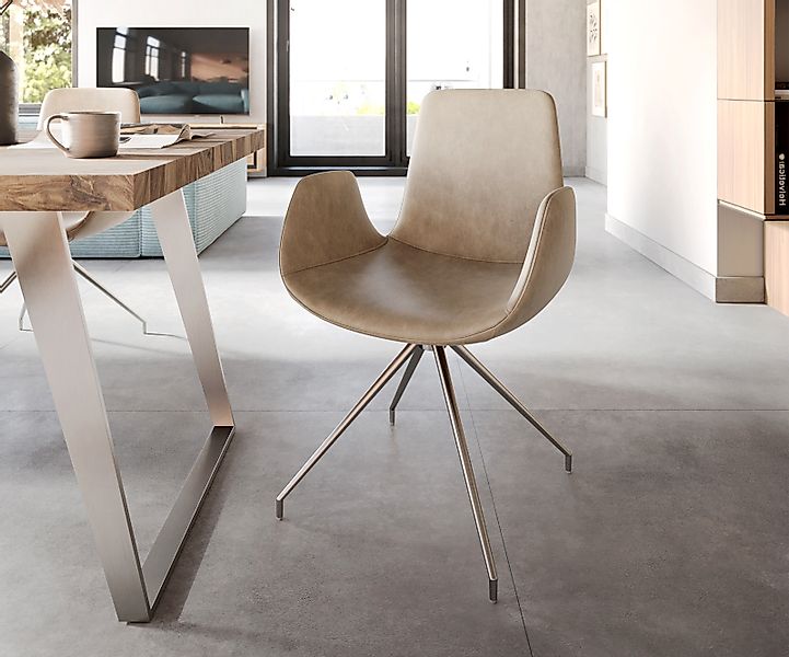 DELIFE Polsterstuhl Ilia-Flex, mit Armlehnen Kreuzgestell günstig online kaufen