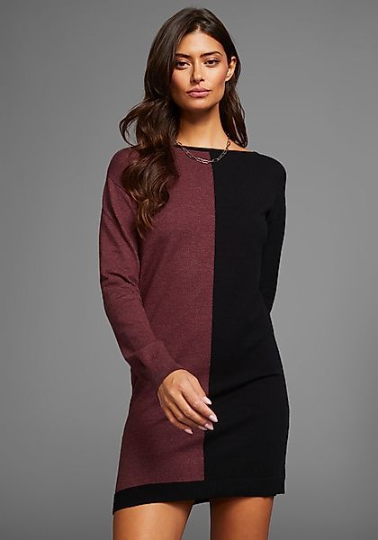 Laura Scott Strickkleid Ohne Taschen mit zweifarbigem Colourblock Design günstig online kaufen