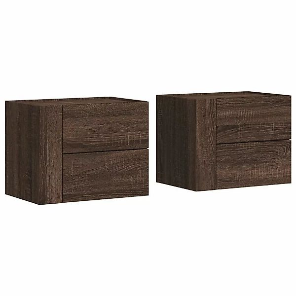 vidaXL Nachttisch Wand-Nachttische 2 Stk. Braun günstig online kaufen