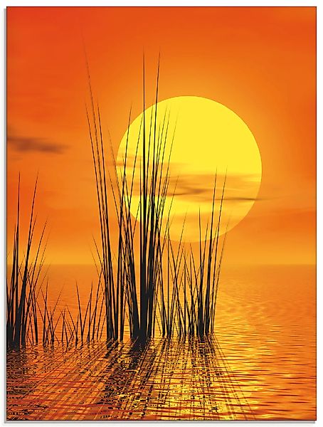 Artland "Sonnenuntergang mit Schilf" Sonnenaufgang & -untergang 1 Stk. tlg. günstig online kaufen