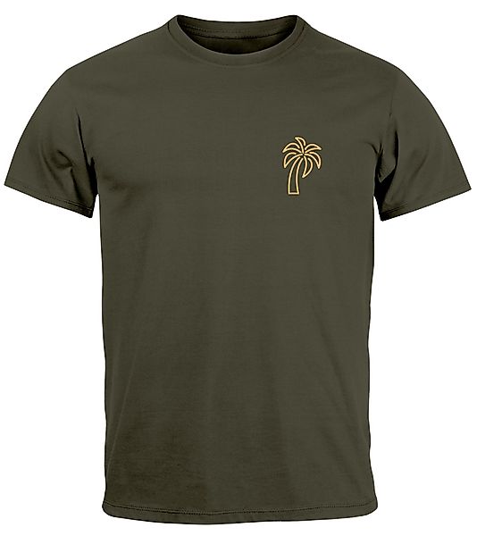 Neverless Print-Shirt Herren T-Shirt Palme Logo günstig online kaufen