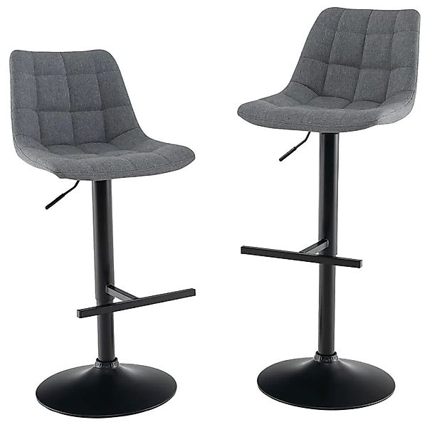Costway 2er Set Barhocker Barstuhl mit Fußstütze Aus Leinenstoff günstig online kaufen