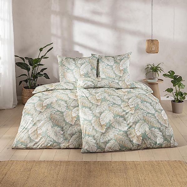 Estella Interlock Jersey Bettwäsche Rabea 6301-550 Tropenblatt 135x200 günstig online kaufen