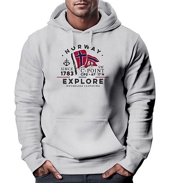 Neverless Hoodie Hoodie Herren Norway Explore norwegische Flagge Norwegen günstig online kaufen