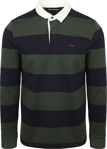 McGregor Rugbyshirt Streifen Navy Olive - Größe M günstig online kaufen