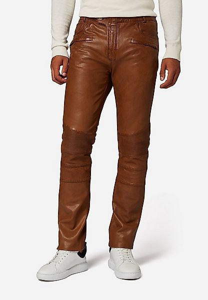 RICANO Lederhose Franklin Lederjeans mit Bikerapplikationen im 5-Pocket-Sti günstig online kaufen