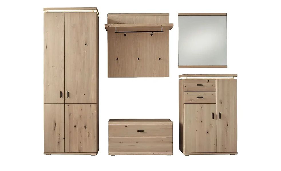 Garderobenkombination 5 teilig Woodland ¦ holzfarben ¦ Maße (cm): B: 260 H: günstig online kaufen
