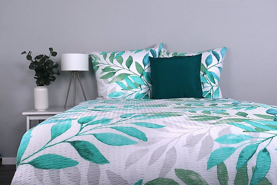 jilda-tex Bettwäsche Botanic Green, Seersucker, 2 teilig, mit tollem Muster günstig online kaufen
